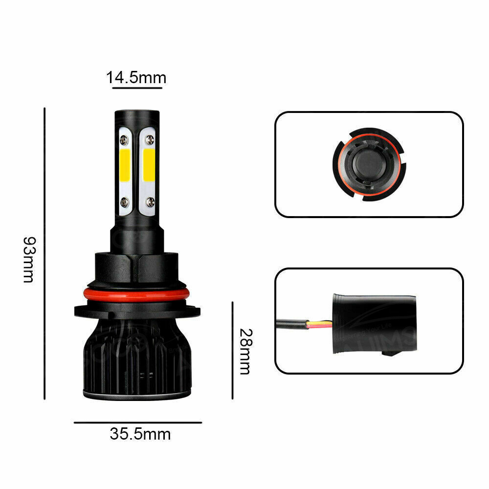 For Subaru Legacy 2000-2004 9007+H3 LED Headlight Hi/Low +Fog Light Bulbs 6000K