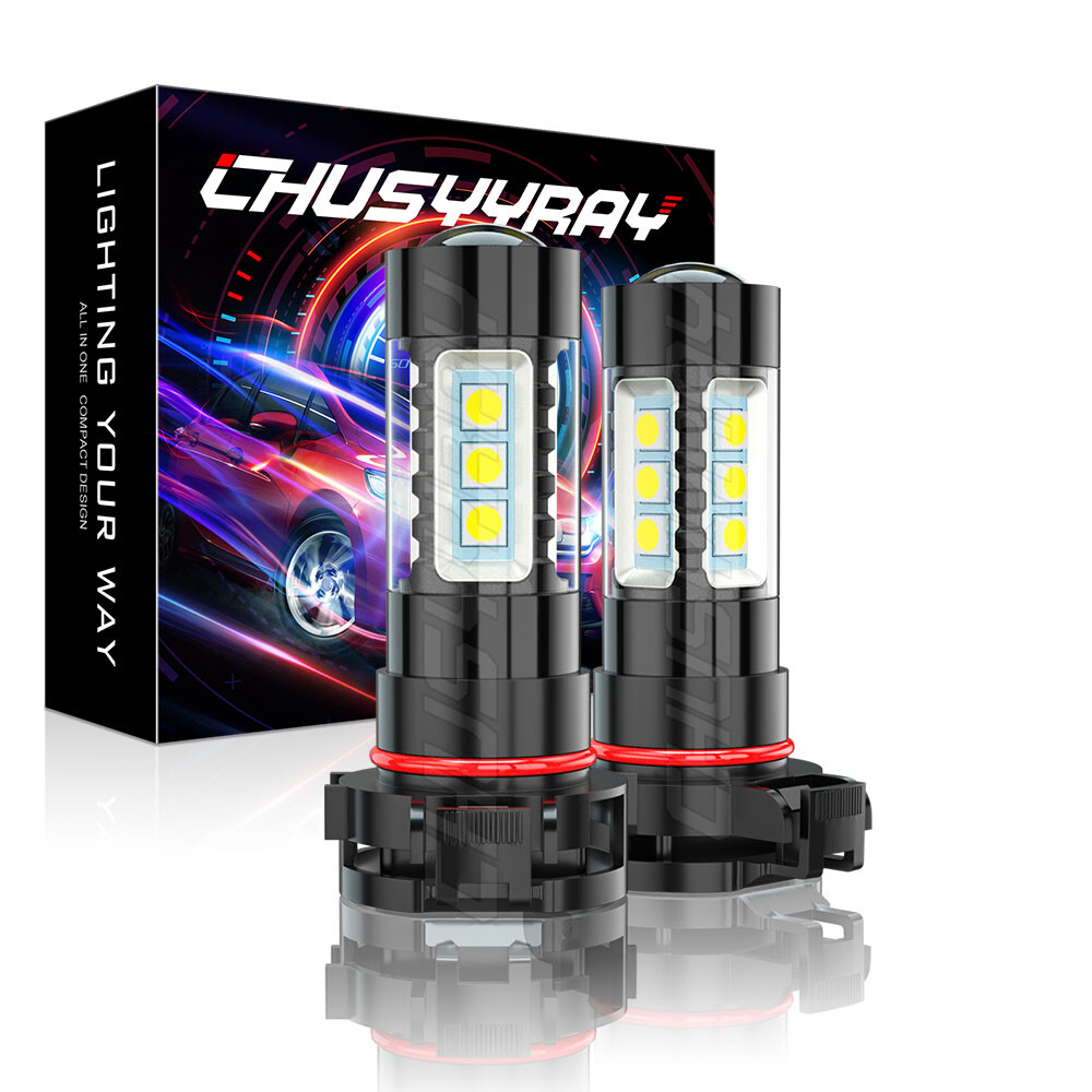 H16 5202 2504 LED Fog Light Bulb Combo 6000K White For Jeep Cherokee 2014-2020