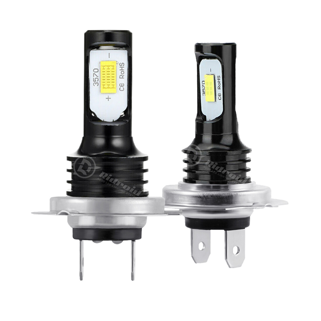 4Pcs H7 LED Headlight Combo Bulbs Kit High + Low Beam 6500K Super White Bright