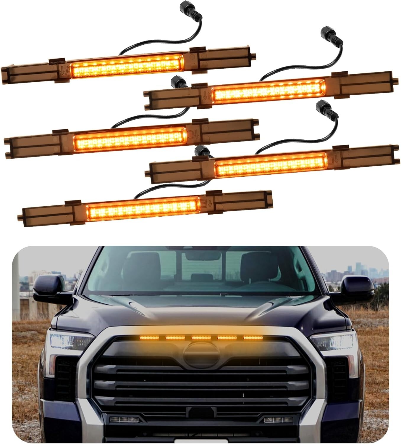 LED Front Grill Lights for Toyota Tundra SR SR5 Limited 2022-2025 Raptor Light