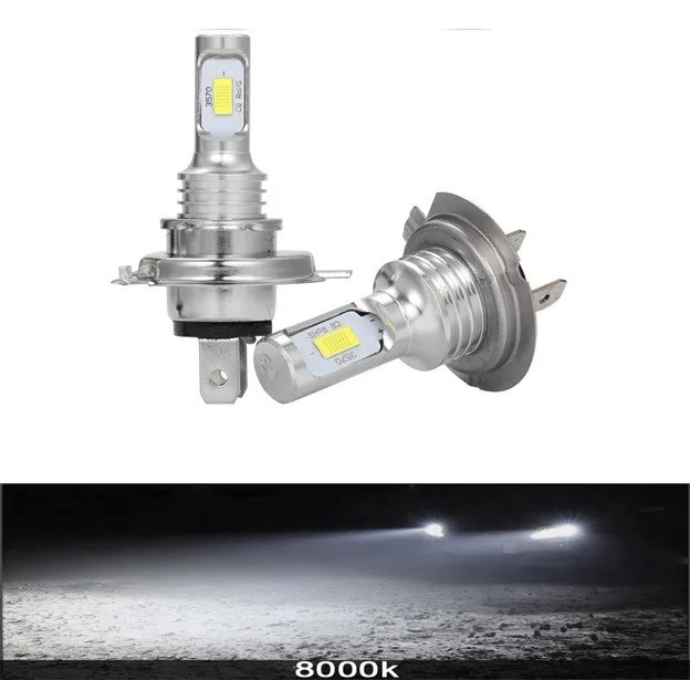 2x H4 9003 HB2 6000K Super White CSP LED Headlight Bulb Kit High Beam Canbus