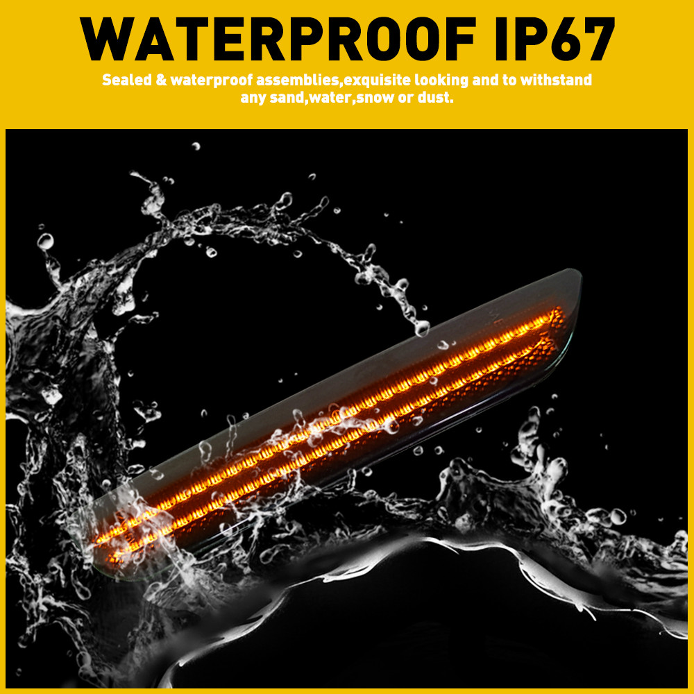 2x Amber LED Side Front Lamps Marker Lights Fit Reflector 2010-2014 Ford Mustang