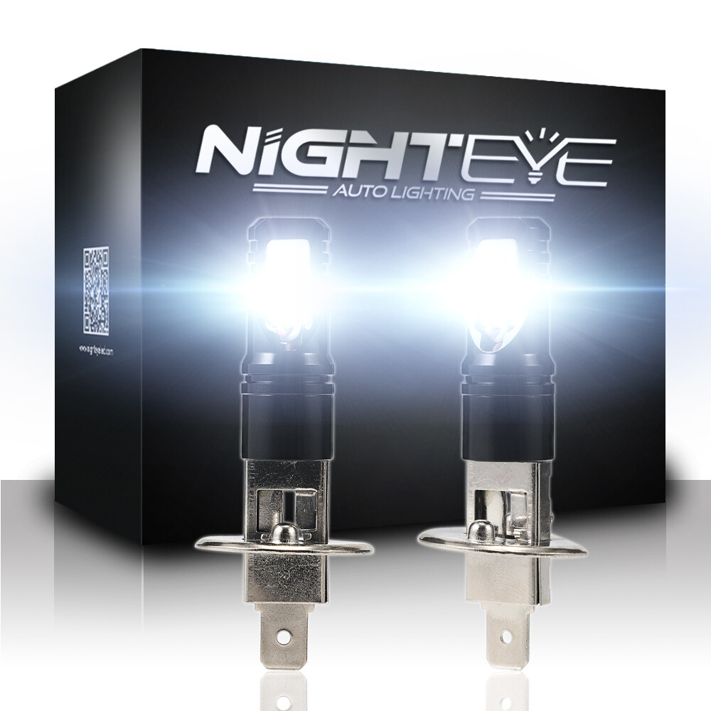 2x NIGHTEYE H1 LED Headlight Fog Driving Light Bulb 6000K High Bright Xenon Lamp