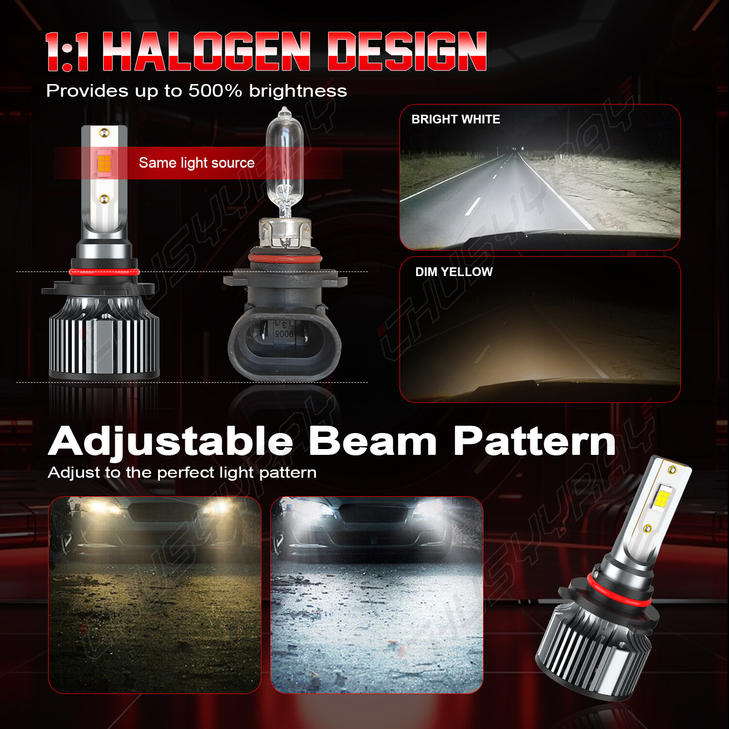 Combo 9005+H11 LED Headlight Super Bright Bulbs Kit White 720000LM High/Low Beam