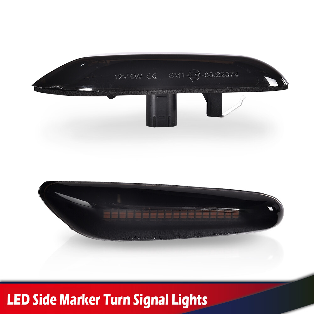 Fit For BMW 325i 328i Sequential Turn Signal Lamp Smoked LED Side Marker Light