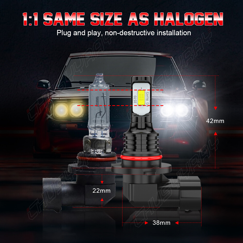 For Chevy Silverado 1500 2500 2007-2015 9005 H11 LED Headlight Hi/Low Beam Bulbs