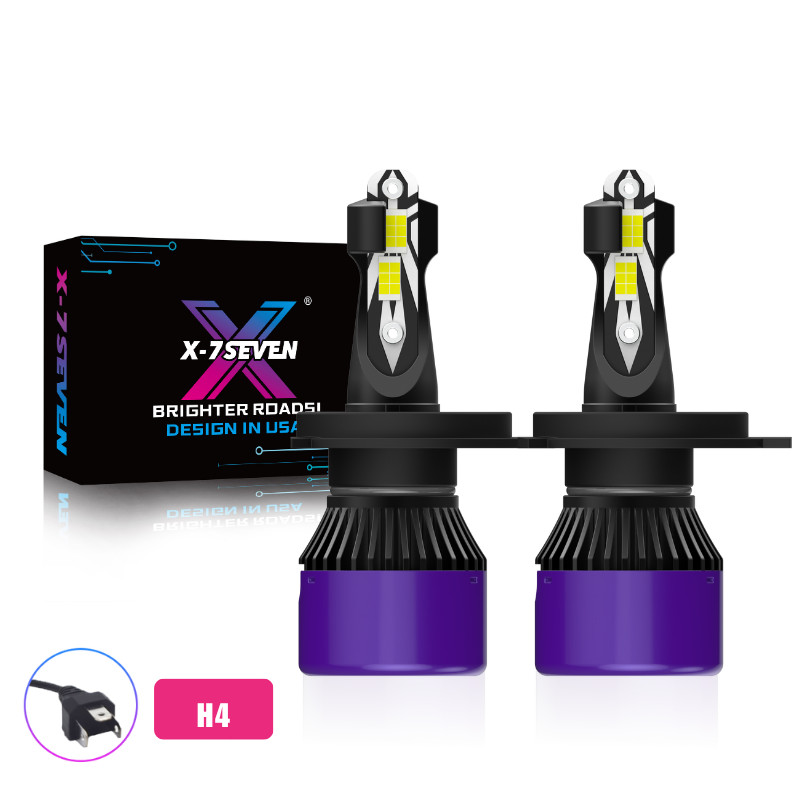 X-7SEVEN H4 LED Headlights Bulbs Kit High Low Beam 6500K Super Bright White 85W