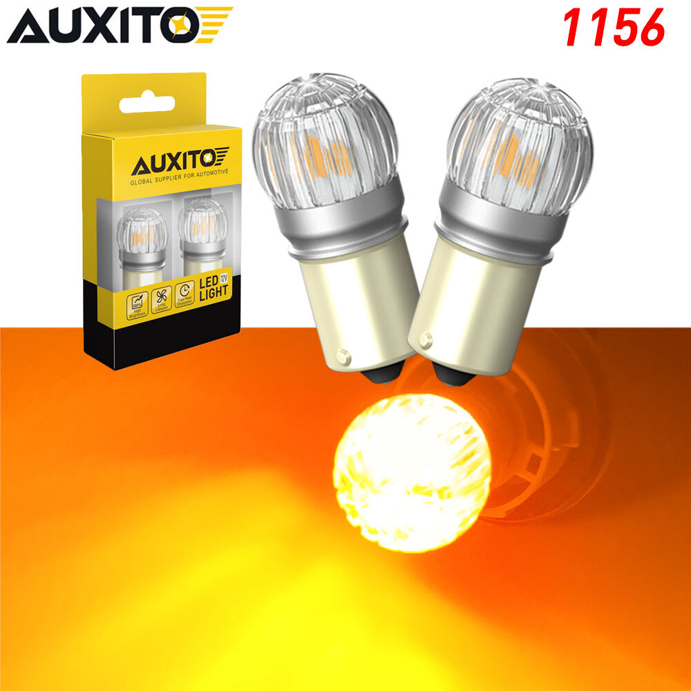 2x 1156 7506 LED Turn Signal Parking Light Bulbs Yellow Error Free Canbus AUXITO
