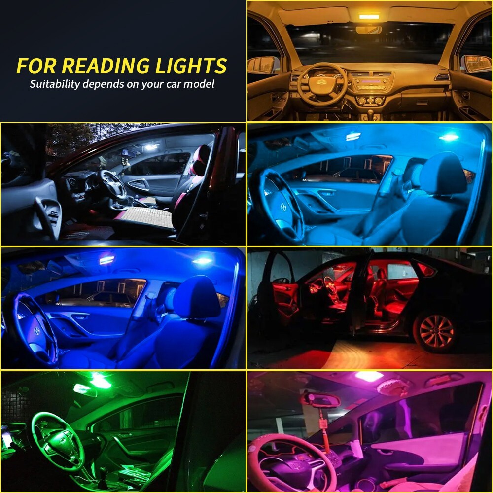 1-100x T10 2016 16SMD Car LED Side Light Bulbs 7 Colors Light Chips Super Bright