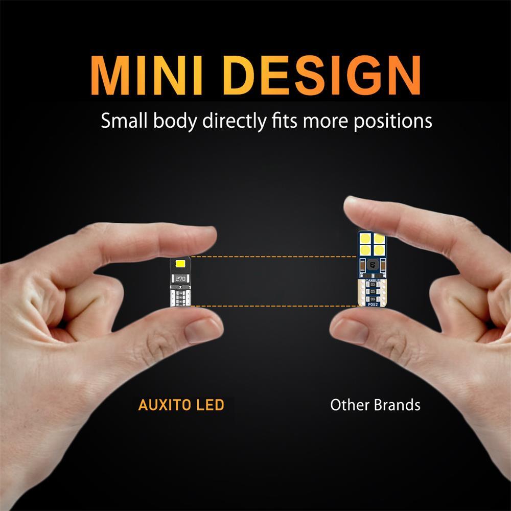 10Pack Bright Super 194 168 2825 175 W5W T10 LED Light Bulb White 1:1 Size