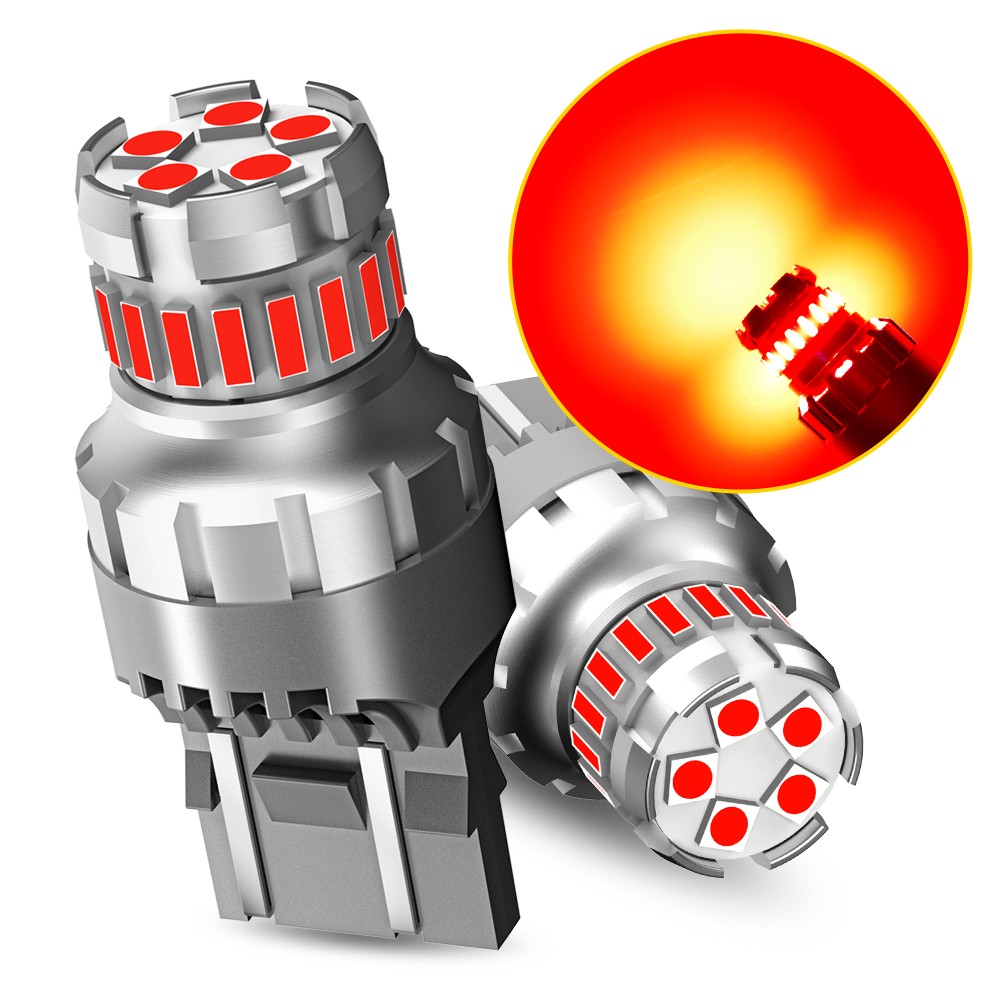 AUXITO 7443 RED Flash Strobe Blinking 7440 Brake Tail Stop Light LED Bulb 2/10x