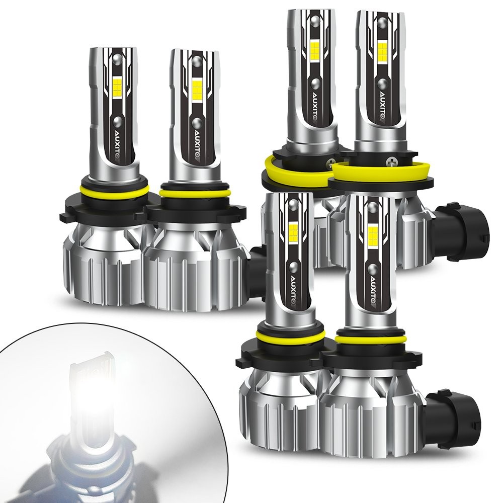 6/12/18X 9005 9006 H11 LED Headlight Combo Kit High Low White 90000LM CANbus