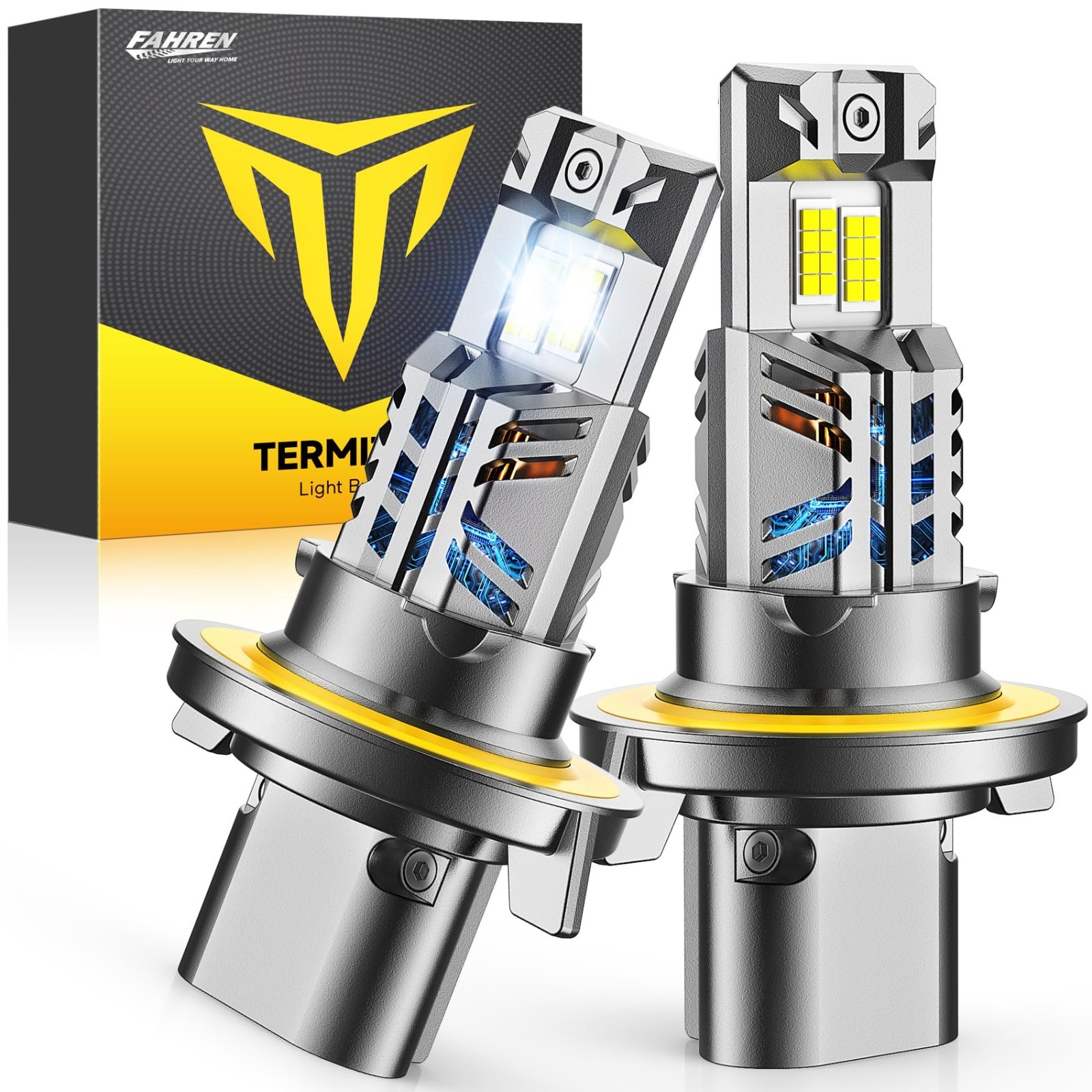 High Brightness H13/9008 LED Bulbs 6500K Cool White, 80000LM, IP68 Waterproof, P