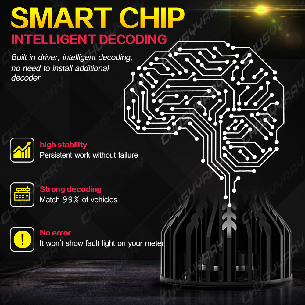 H7 LED 160W Super Bright 6000K White Headlight Bulbs Kit High / Low Beam New