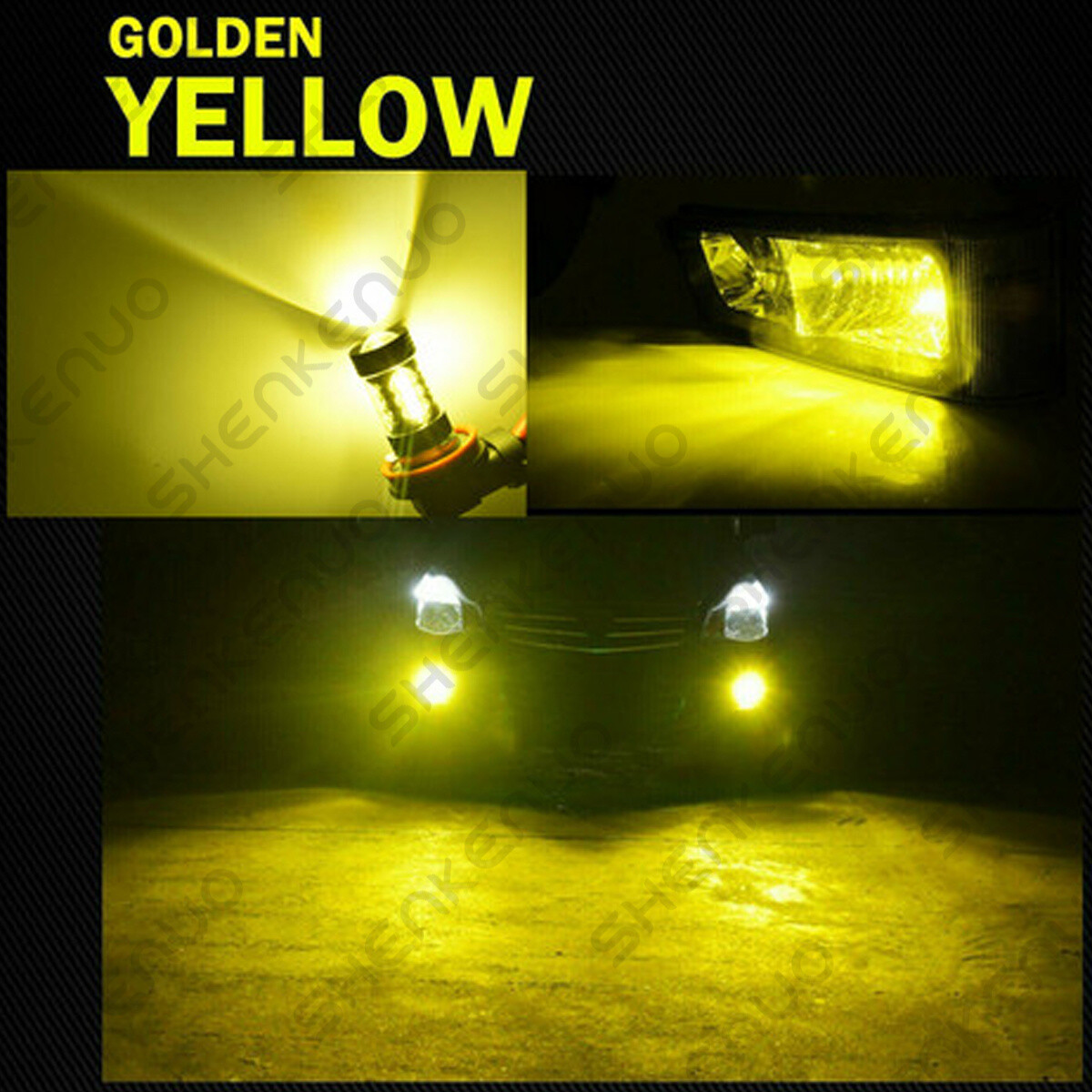 For Ford Explorer 2002-2010 – 2X Golden Yellow 9145 LED Fog Light Bulbs Lamp 80W