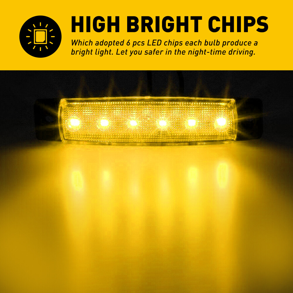 Amber Smoked Strip LED Running Lights For Truck Trailer Signal lights Waterproof