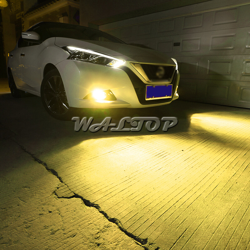 880 899 2-Mode LED Fog Light Bulbs Dual Color Still / Flash 6K White + 3K Yellow