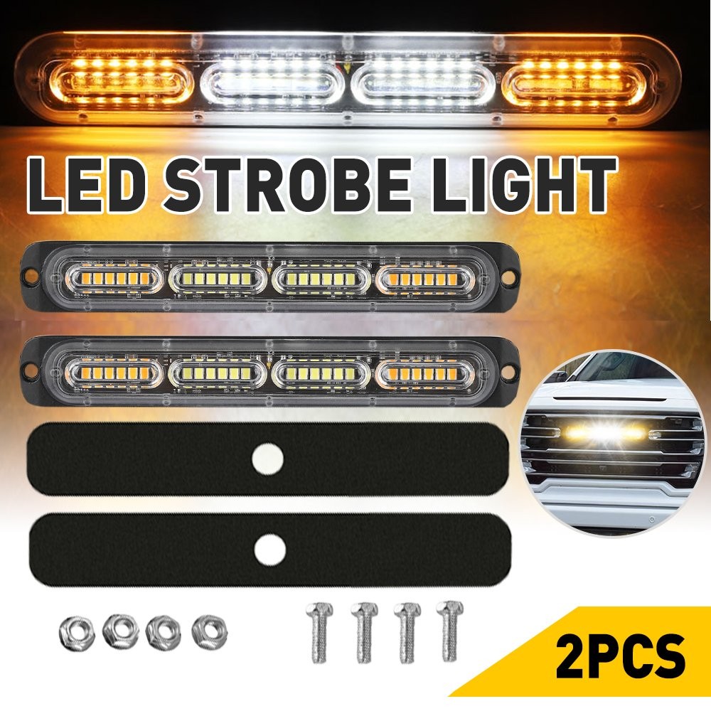 Yellow Warn Car Emergency /White Truck Flash Hazard Strobe Bar 24-3030 Light SMD