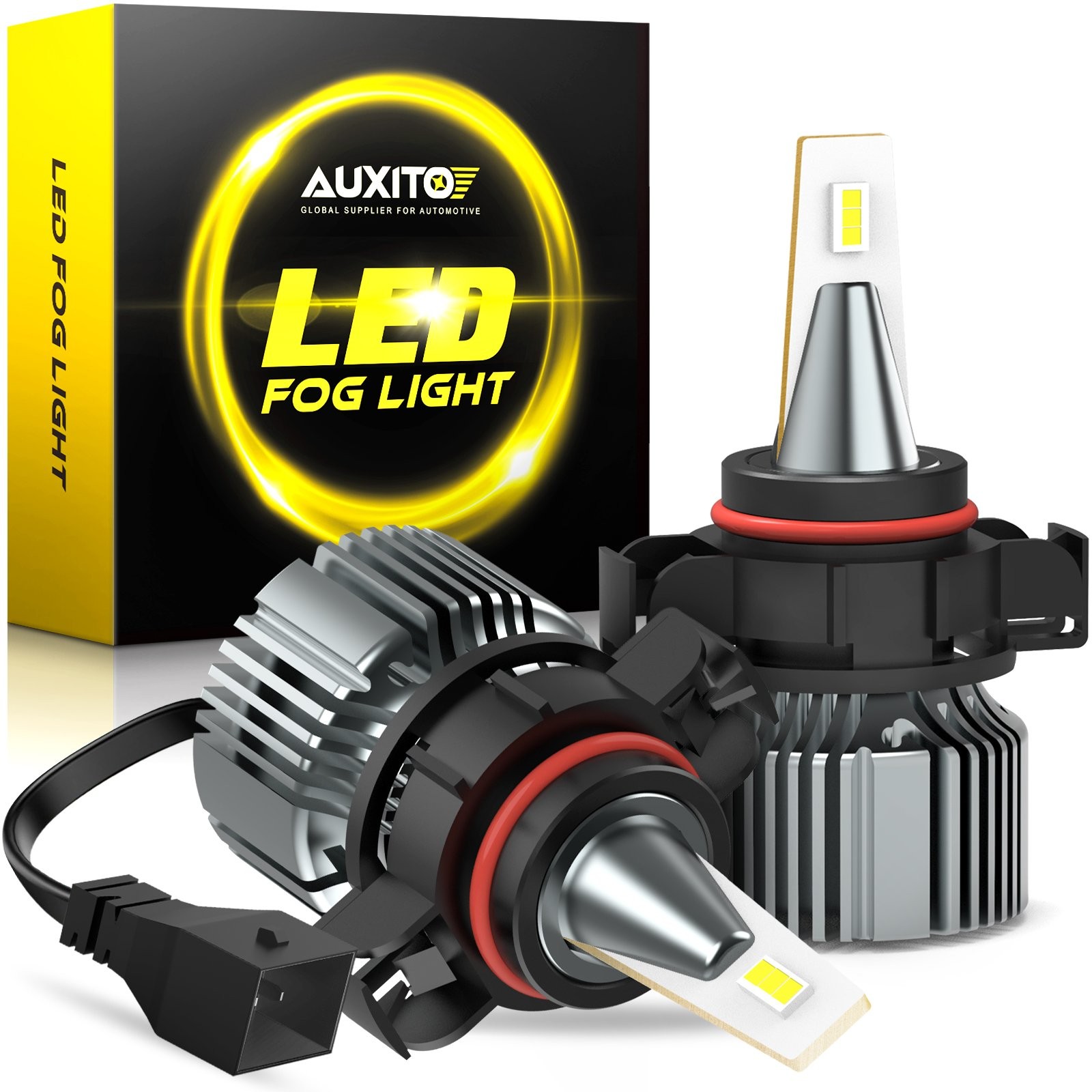AUXITO LED Fog Light Bulbs psx24w 2504 Clear Cool White 6500K 3000LM Upgrade GUS