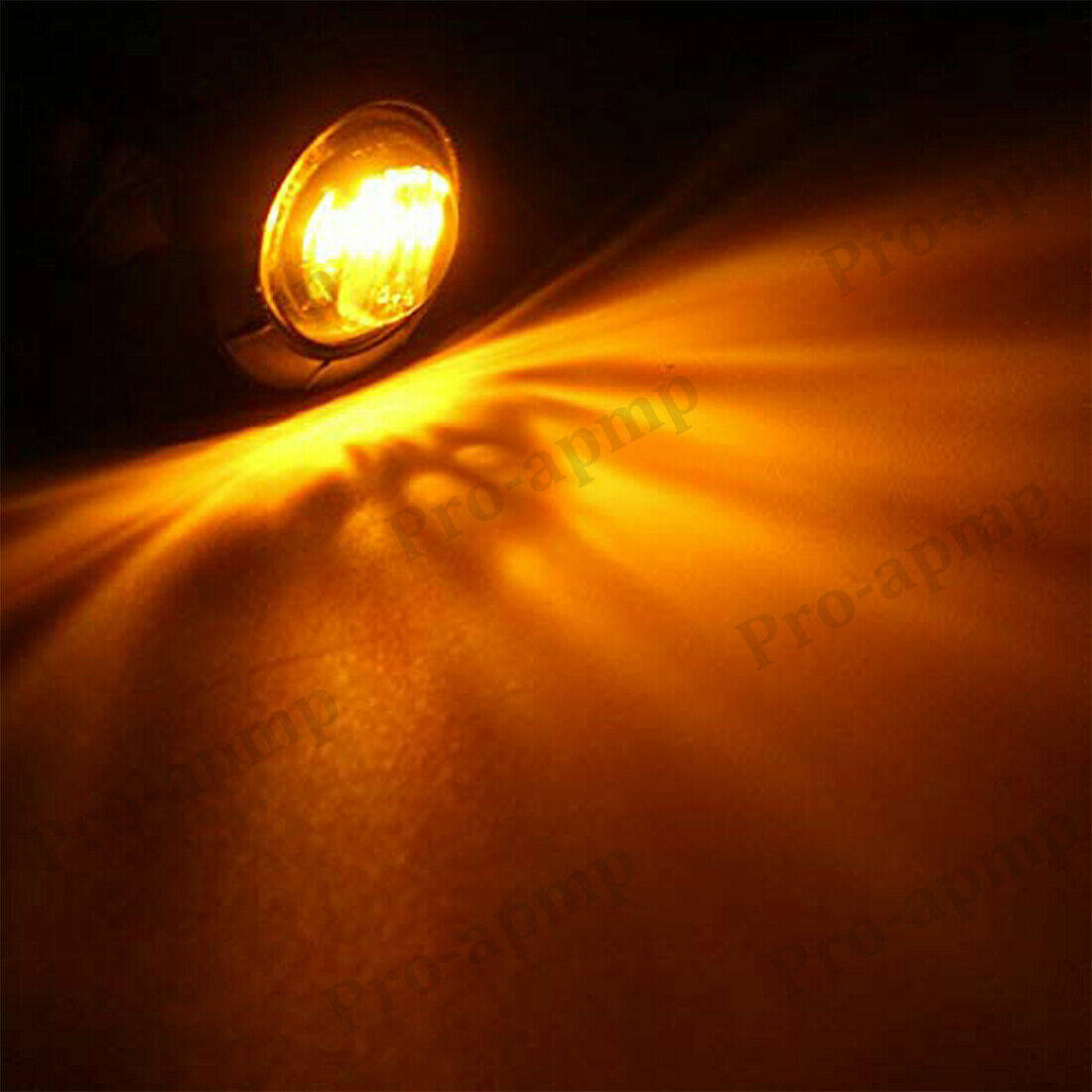 100x Mini Smoked Amber 3/4″ Round Side 3 LED Marker Trailer Bullet Light USA