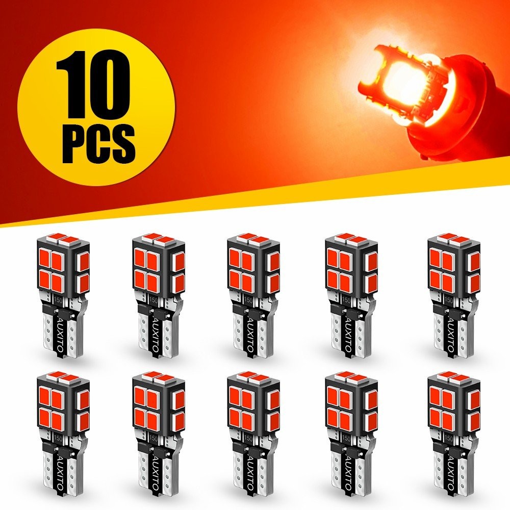 AUXITO Red LED T10 194 168 W5W License Plate Inside Parking Light Trunk Light F