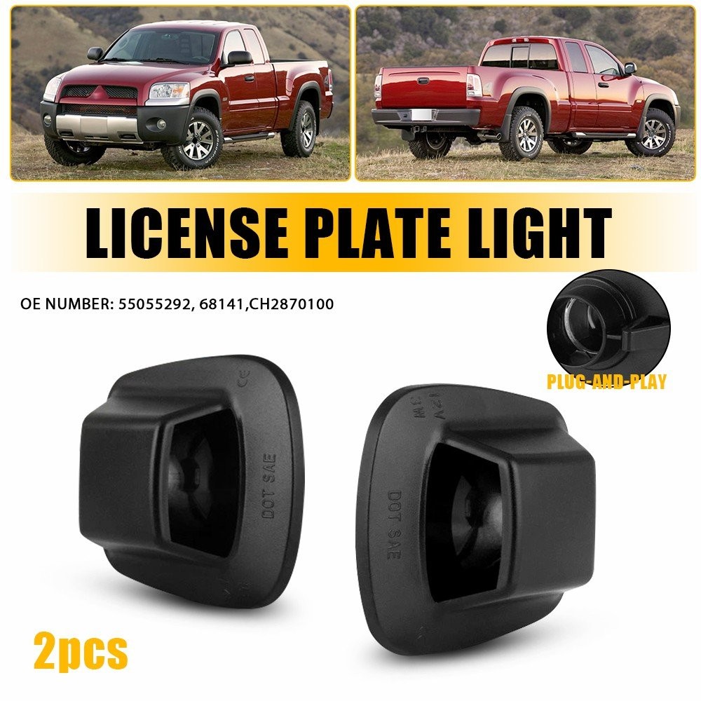 2x Rear License Plate Light Cover for 1997-2010 Dodge Dakota 2011 RAM Dakota USA
