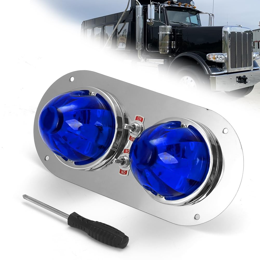 Peterbilt 359 379 389 W900L Blue Watermelon Light Bracket Kit with Switch