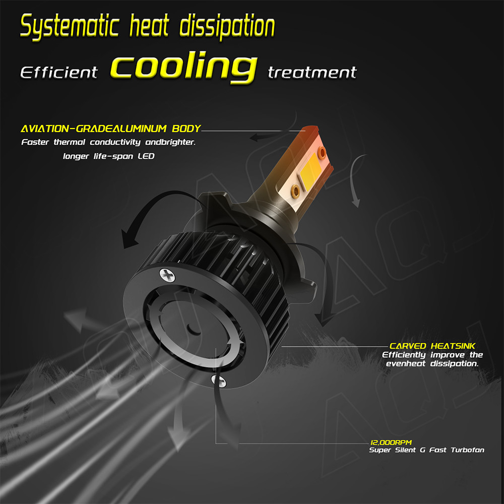 2pcs LED Headlight Kit 9006 HB4 HB4U 6000K 100W 15000LM low Beam Fog Bulbs Pair
