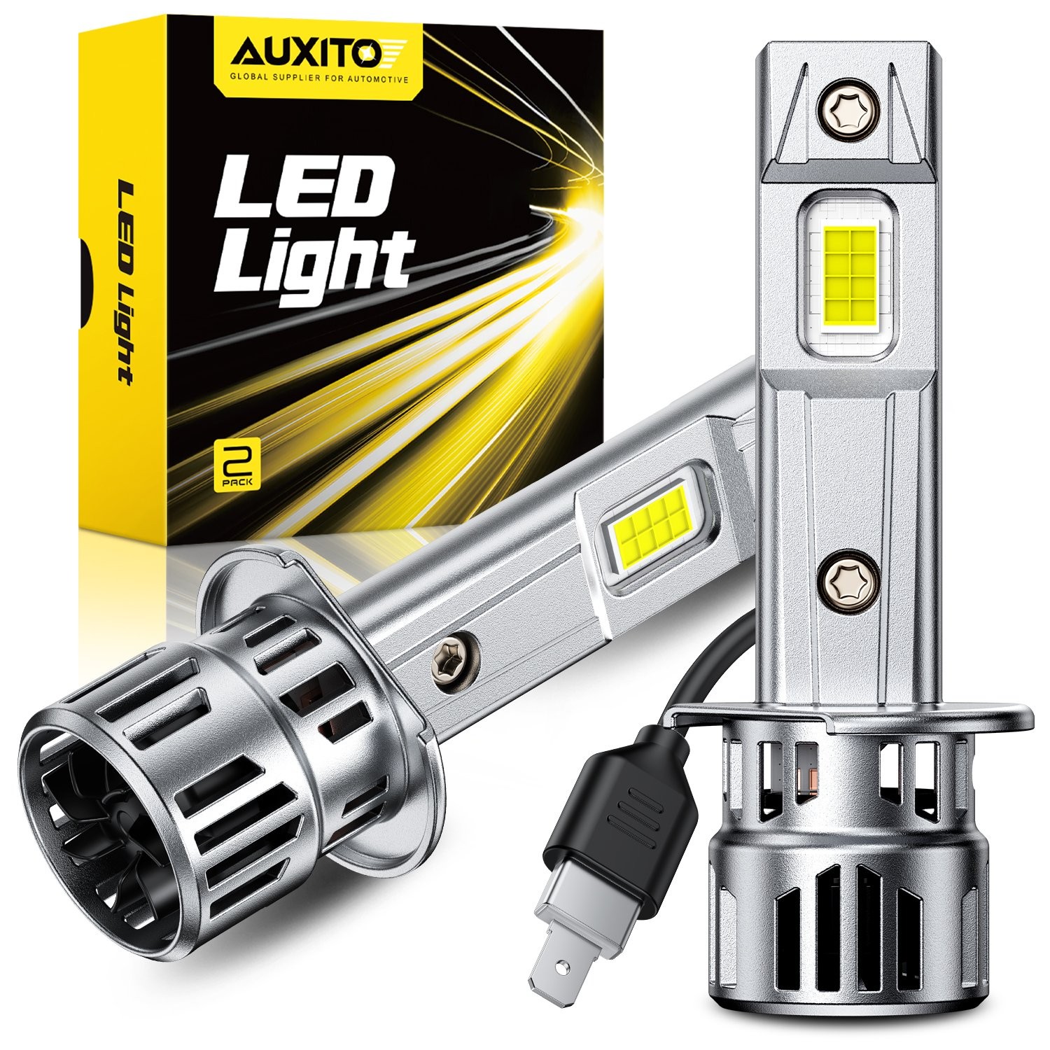 H1 LED Headlight Bulbs High Low Beam 100W 6000K White Super Bright 330000LM A++