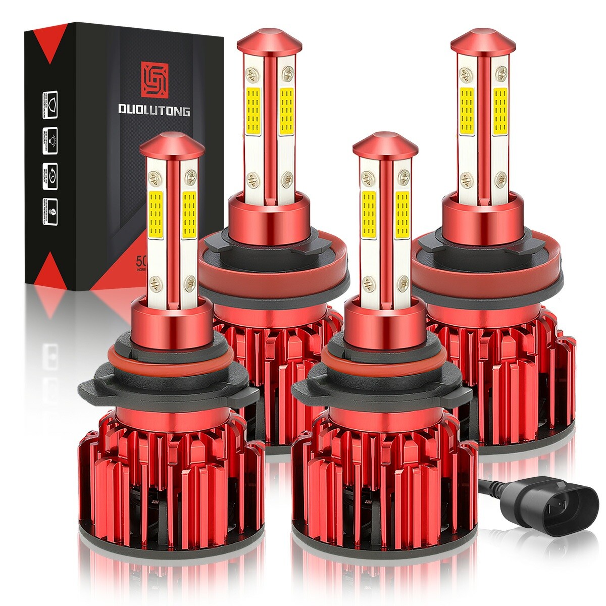 6X 9005 H11 H11 Combo LED Headlight High Low Beam Fog Light Bulbs Kit 360W 6000K