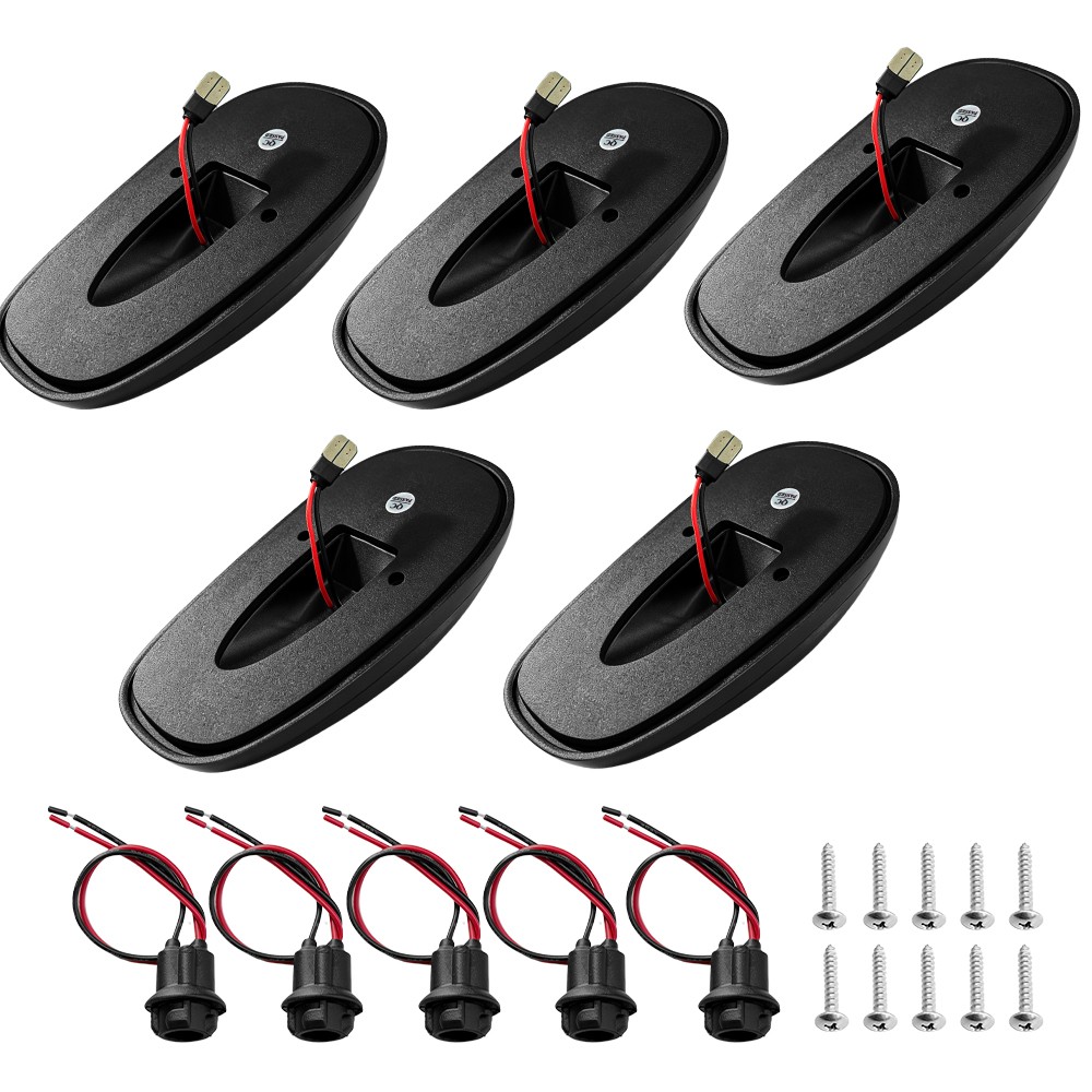 For 1999 2000 2001 Dodge Ram 1500 5xAmber/White LED Cab Roof Marker Lights Set