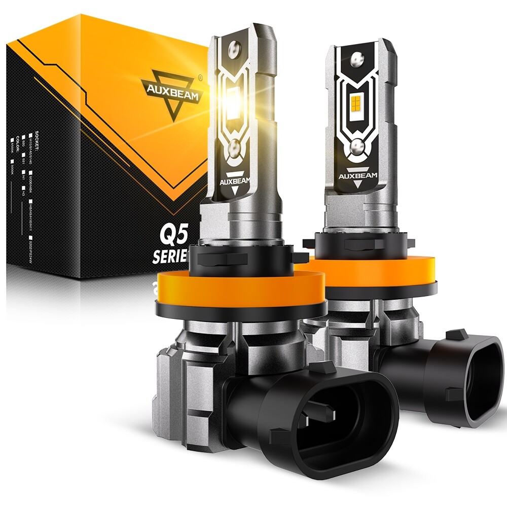 AUXBEAM H11 H8 H9 LED Headlight Bulb Low Beam 3000K Amber 6500K White Canbus 1:1