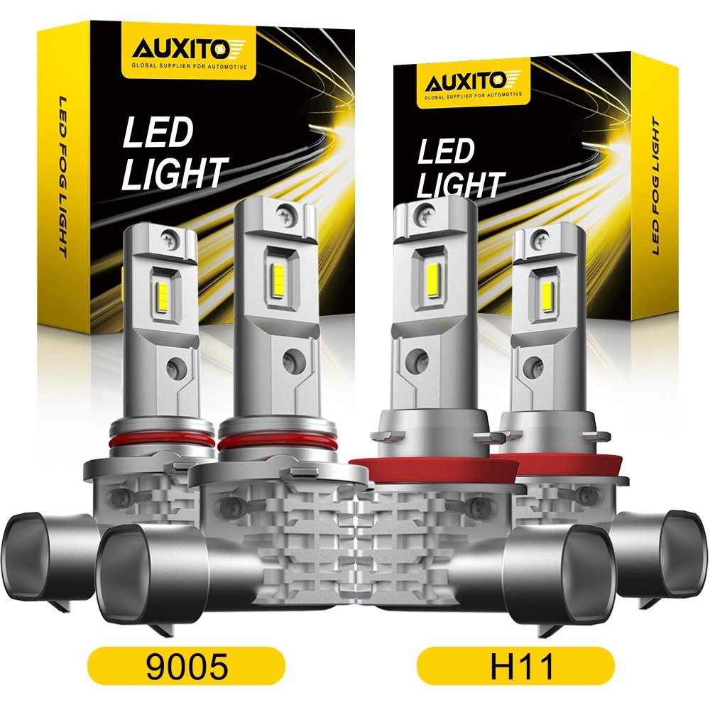 AUXITO 9005 H8 LED Combo Headlight Bulbs High Low Beam Kit Extremely White 4Pcs