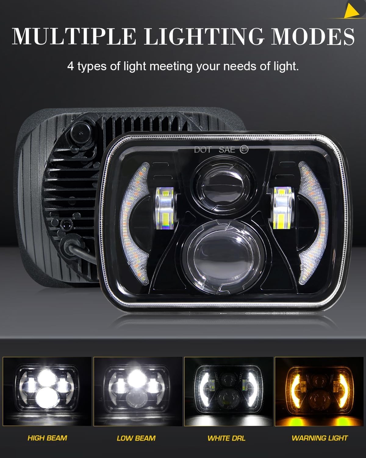 Pair 7×6“ 5×7“ LED Headlights Hi/Lo Beam Lamp Blub For Mazda B2200 B2000 B2600