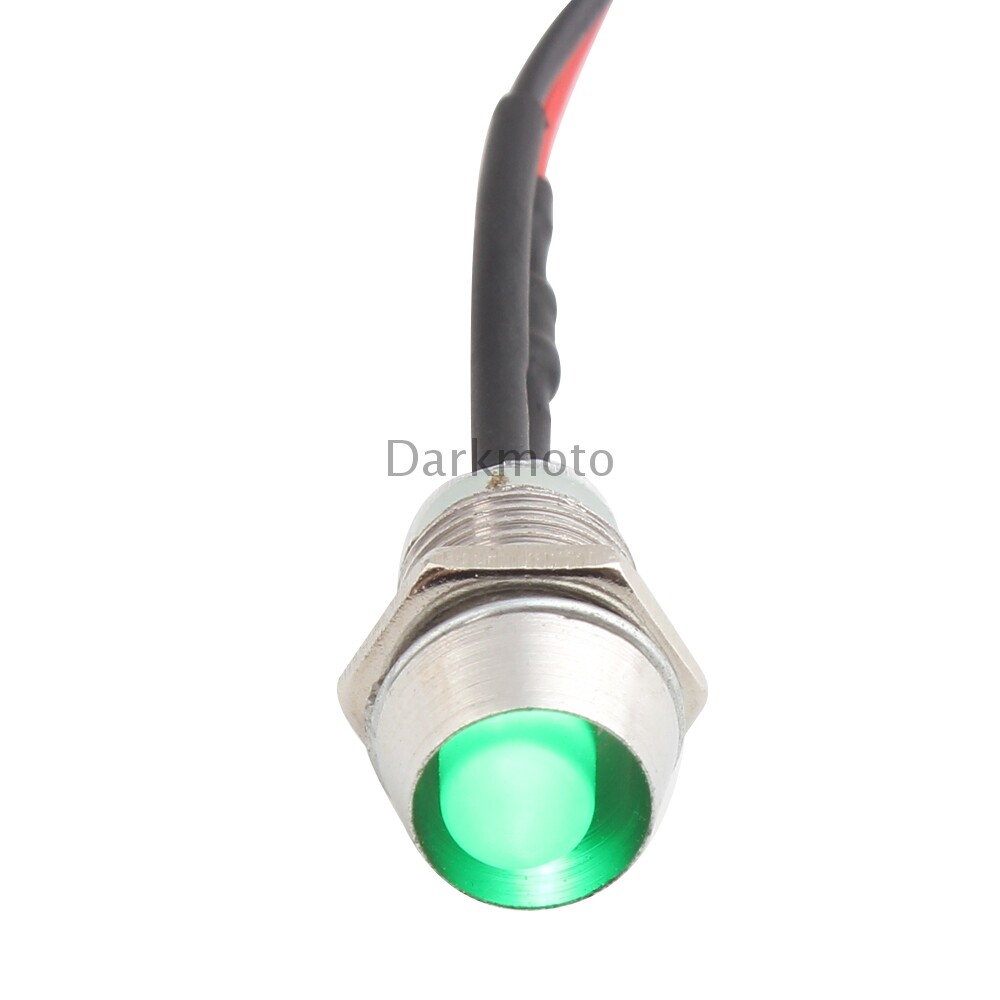Mini Green LED Lights Truck Marker Indicator Lamp Universal Motorcycle 2 Wire
