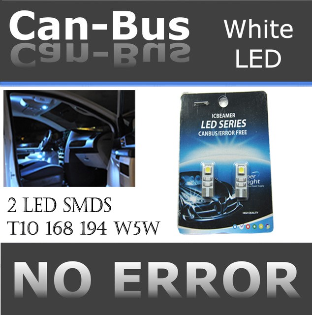 4 pc T10 Canbus Samsung 2 LED Chip Super White Fit Front Side Marker Light C308
