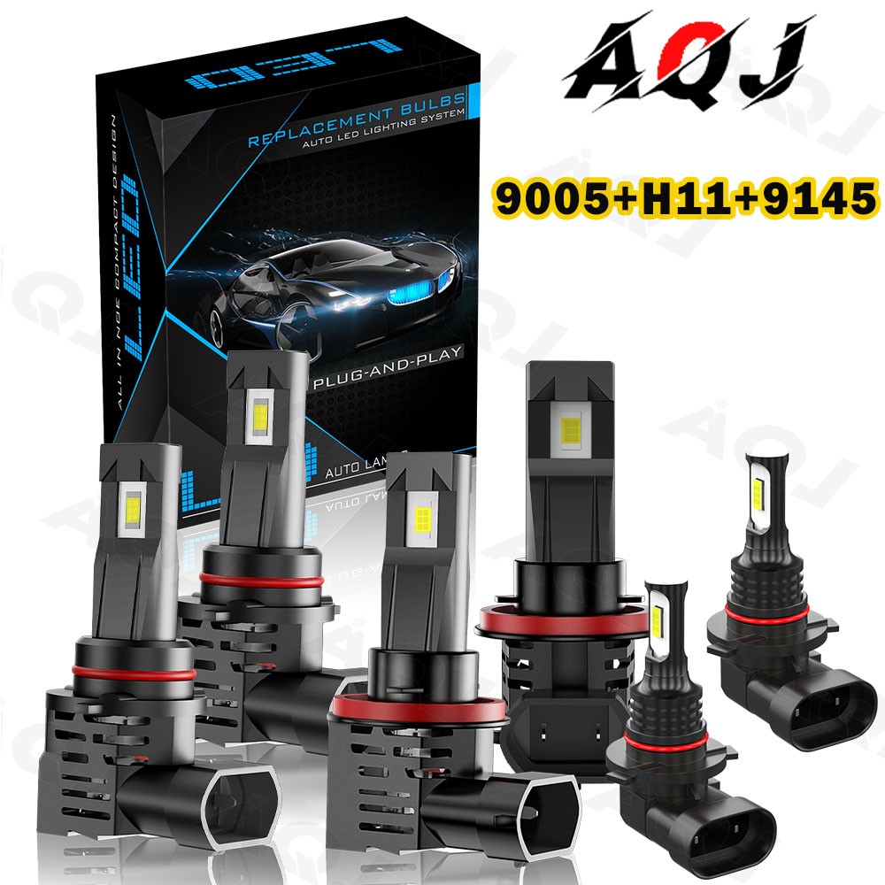 For Ram 1500 2500 2011-2018 – 6PC 6000K LED Headlights + Fog Lights Bulbs Kit
