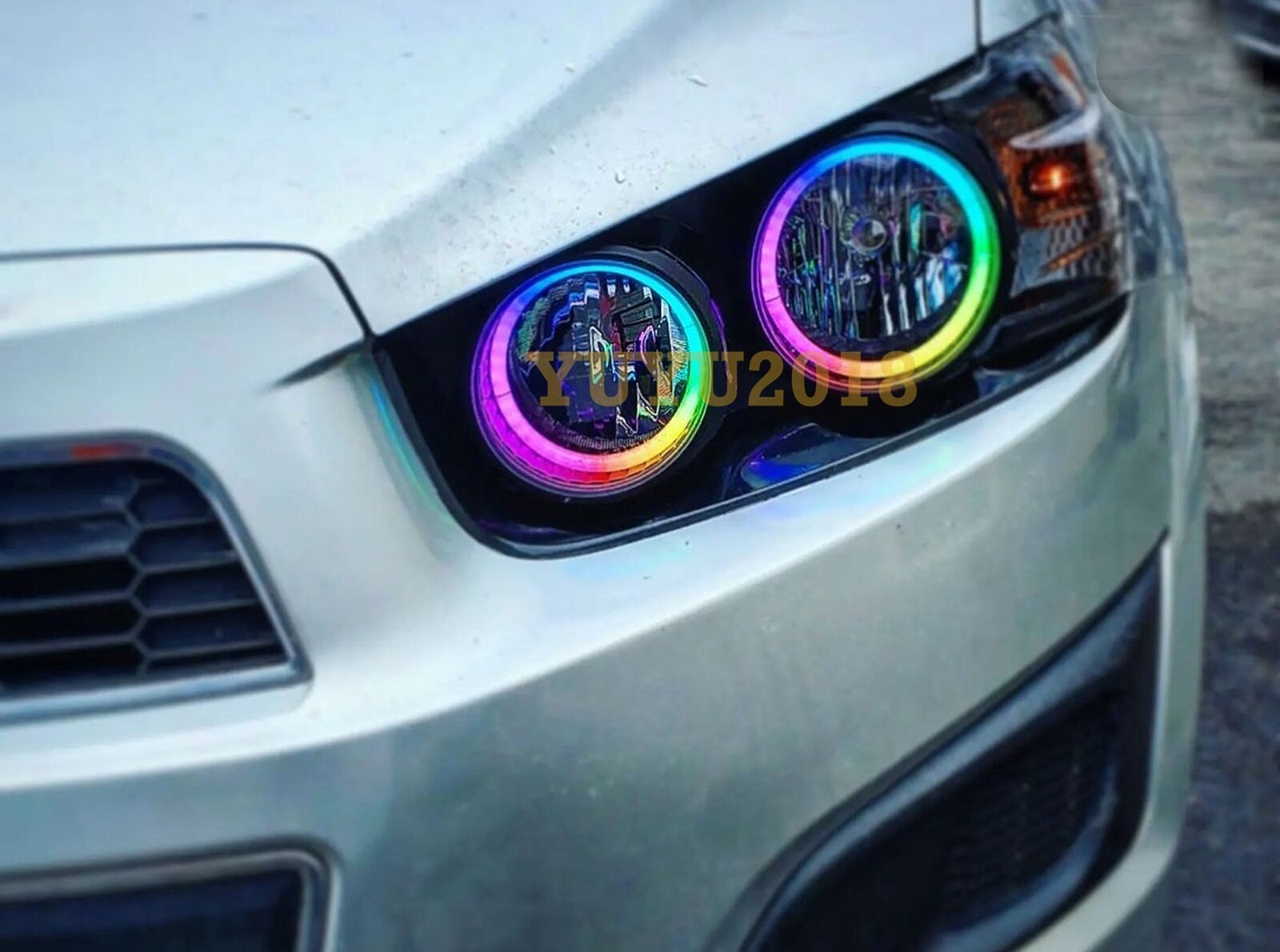 Dream color halo ring Flow series Chasing RGB LED Turn Signal Bluetooth DRL lamp