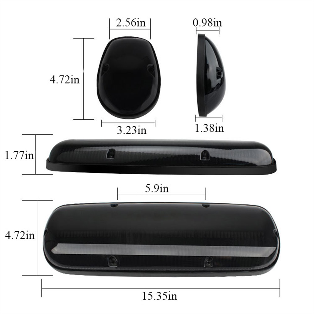 3PCS Fit Chevrolet Silverado 1500 2500 3500 Amber LED Cab Roof Marker Lights