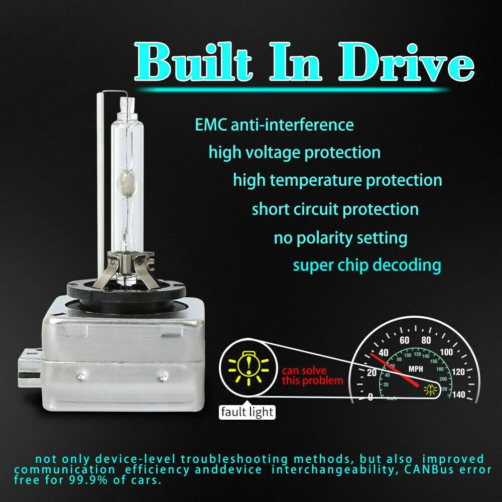 For Cadillac Escalade ESV EXT 2PCs HID Xenon Headlight Bulbs High/Low Beam 4300K
