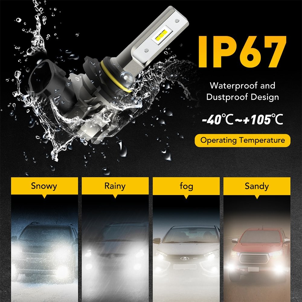 AUXITO B3F H10/9145/9140 LED Fog Light Lamp Driving Bulbs 6000K 5630SMD2-10x