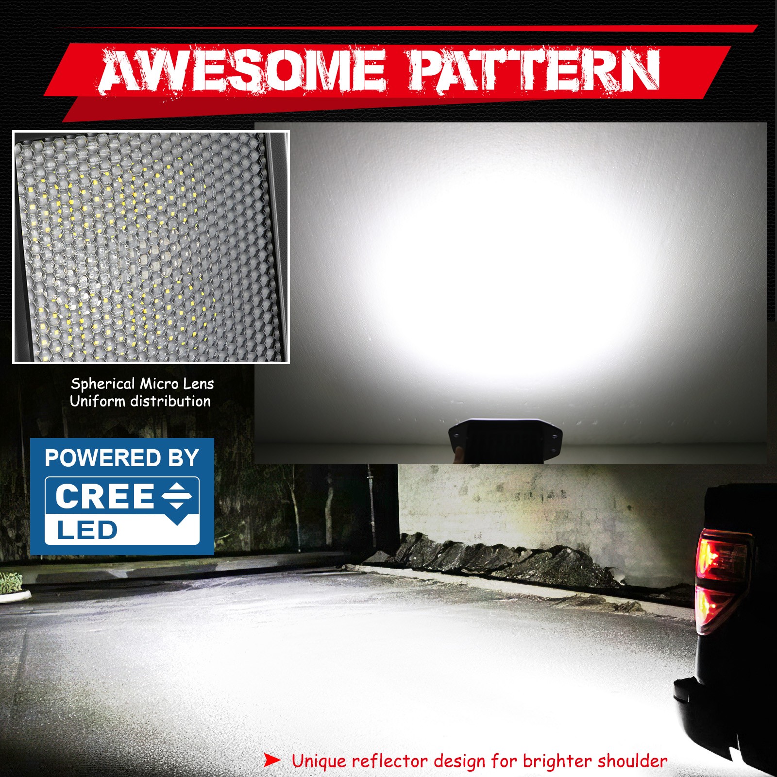 2x 5″ 120W Flush Mount Cree LED Pods Work Light Bar Driving Reverse Off Road 4WD