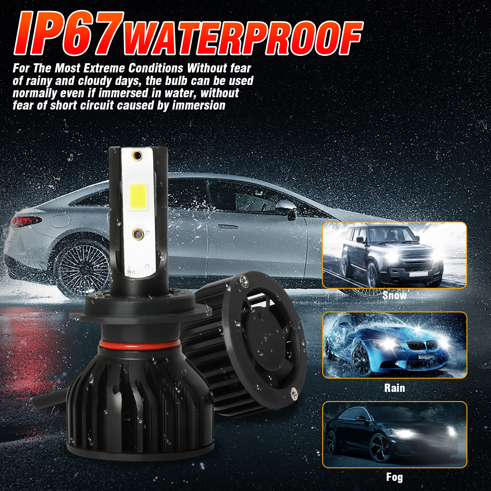 H7 H11 LED Headlight High Low Beam 50W 7000LM Bright White Replace Bulbs 4Pcs