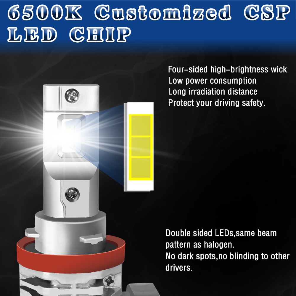 H11 H9 LED Headlight Super Bright Bulbs Kit White High/Low Beam 8000K 330000LM