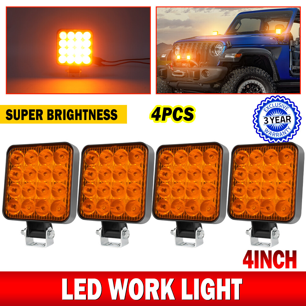 4Pack 4“ inch 48W LED Work Light Bar Spot Flood Pods Off Road Truck Fog Lights