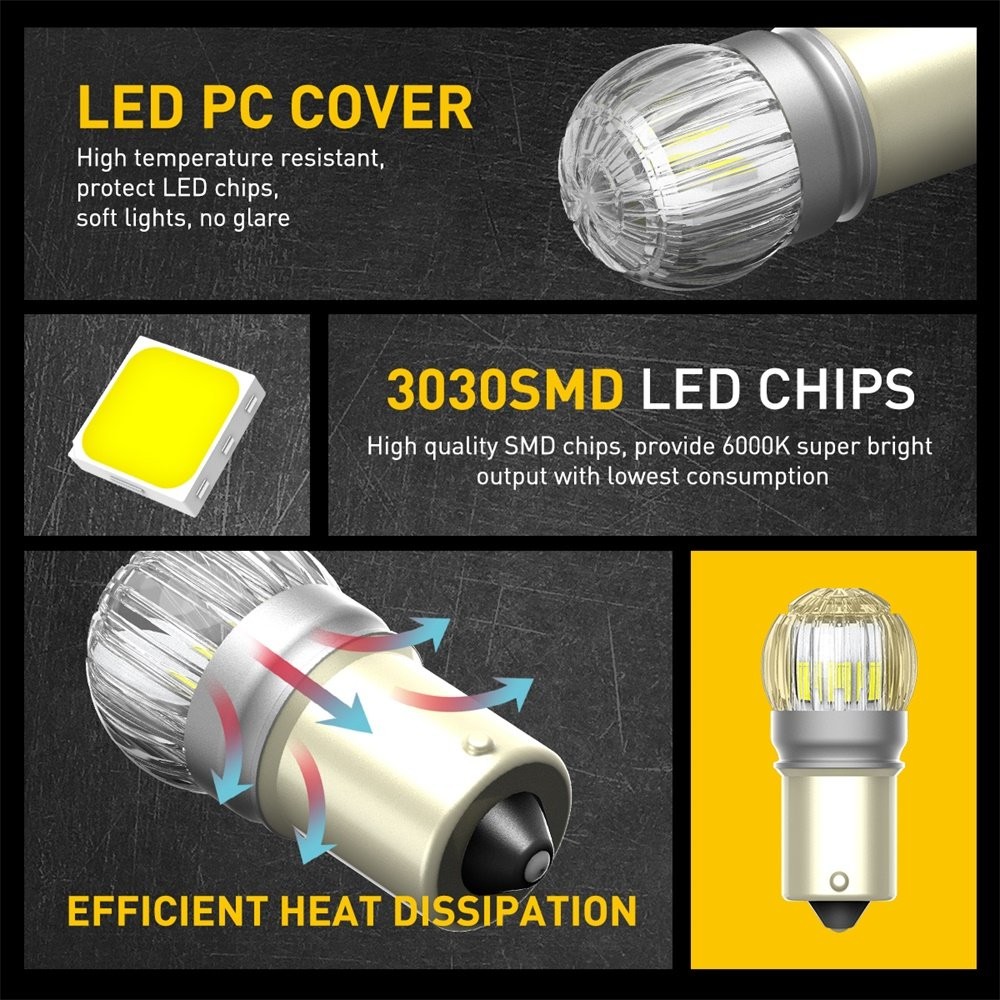 AUXITO LED 1156 P21W Reverse Backup Light 7506 Lamp 6000K White Super Bright P