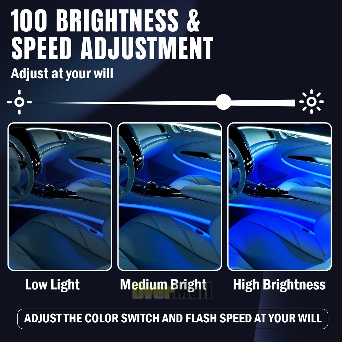 6-In-1 RGB LED Interior Strip Light Car Ambient Atmosphere Lighting APP Control