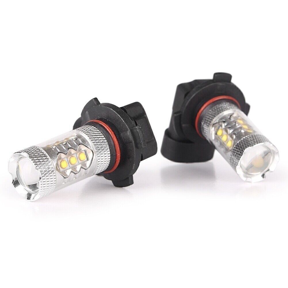 2PCS High Power LED 6000K Super White Fog Driving Lights Bulbs 80W 12V H10 Lamp