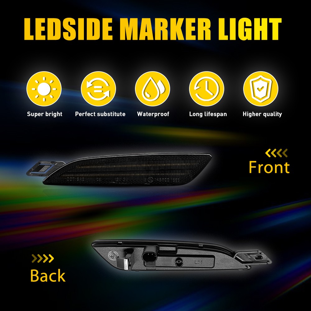 Front Left Right Smoked LED Side Marker Signal Light For Cayenne 958.2 2015-2019