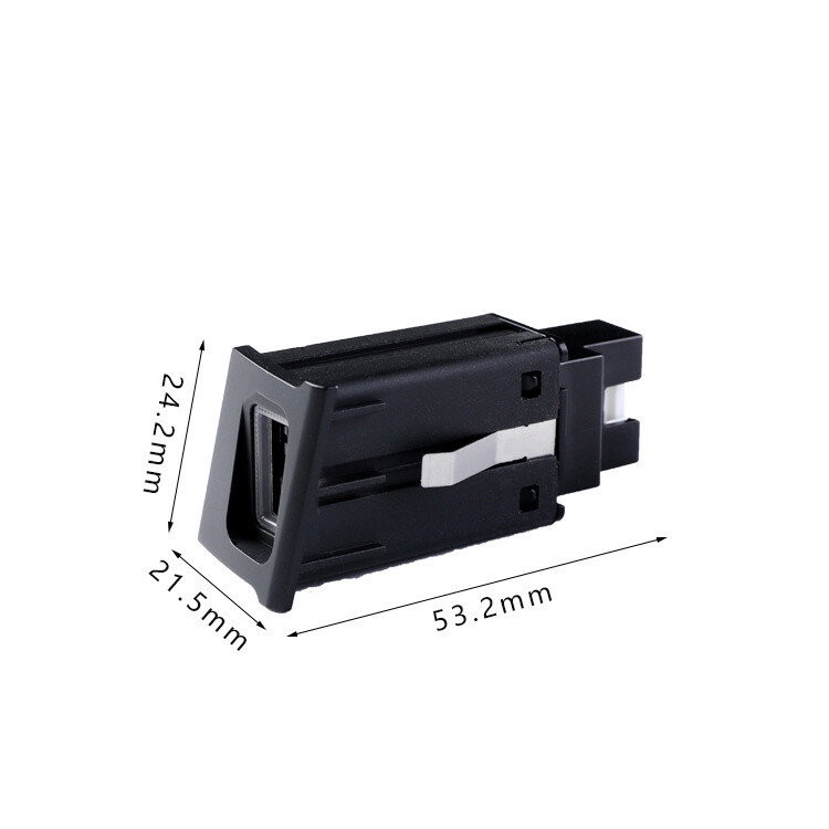 For Passat 2011-2015 USB QC3.0 Charger Adapter Kit Red LED DC12V -24V Black